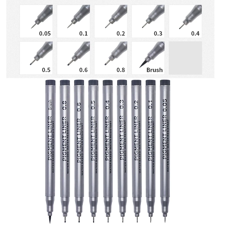 9Pcs/set Pigment Liner Micron  - Copic Marker Sketch ulasan dan harga