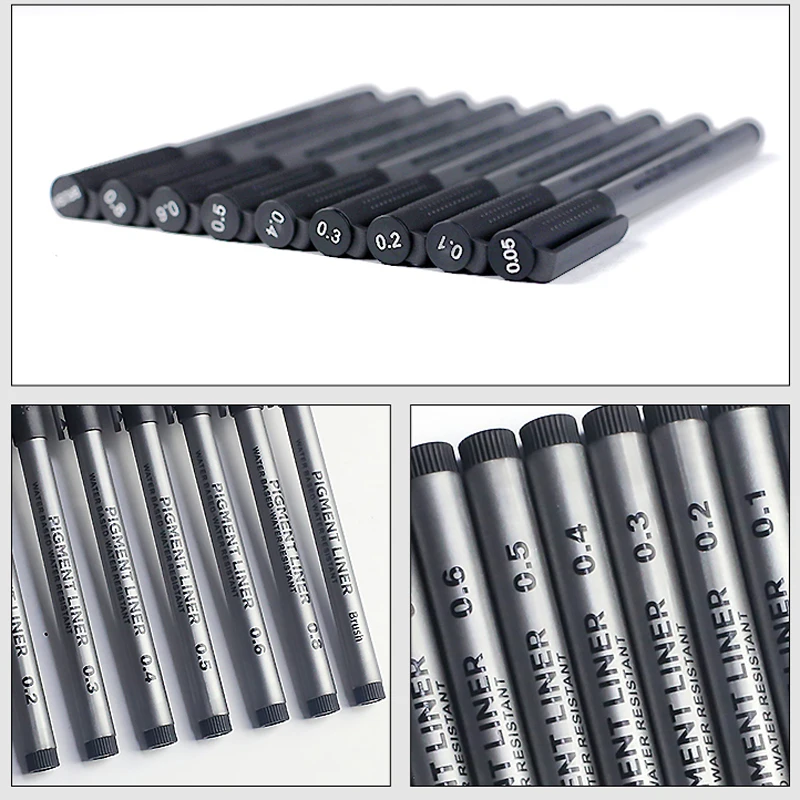9Pcs/set Pigment Liner Micron  - Copic Marker Sketch ulasan dan harga