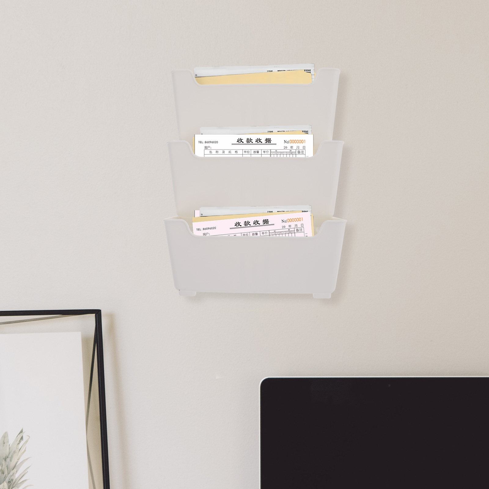 1Set Wall Mounted Plastic File - Magazine Holder Rack ulasan dan harga