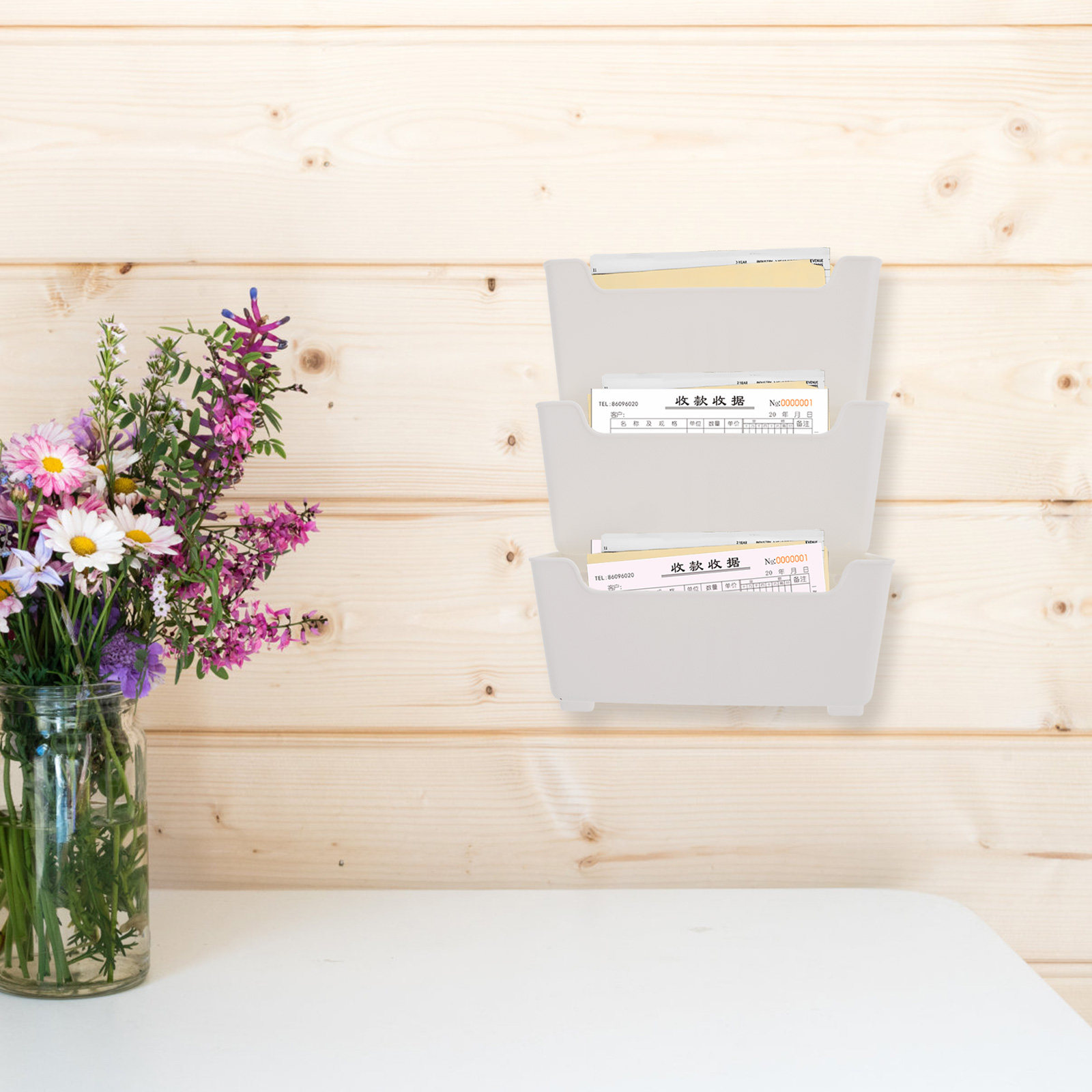 1Set Wall Mounted Plastic File - Magazine Holder Rack ulasan dan harga
